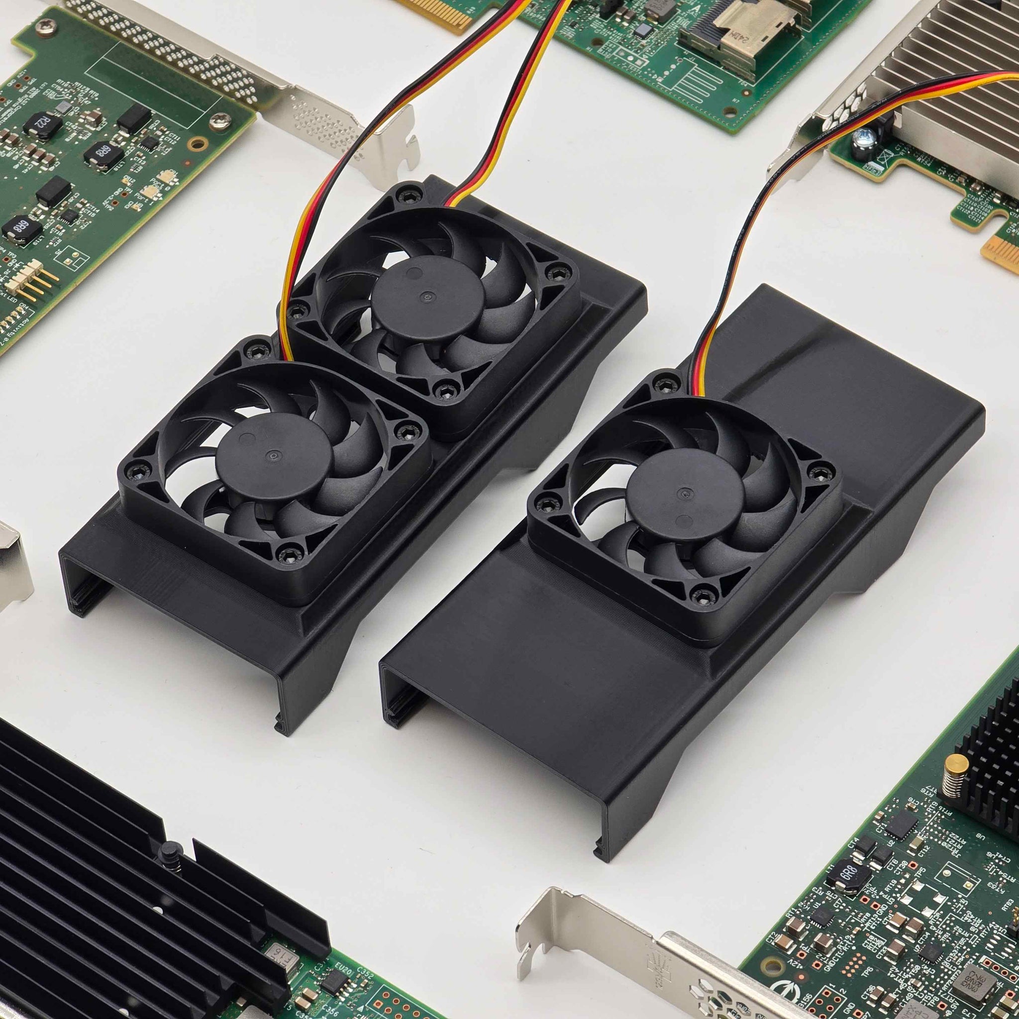 Universal Half Height PCIE Card 50mm Cooling Fan(s) Included + Shroud Cooler