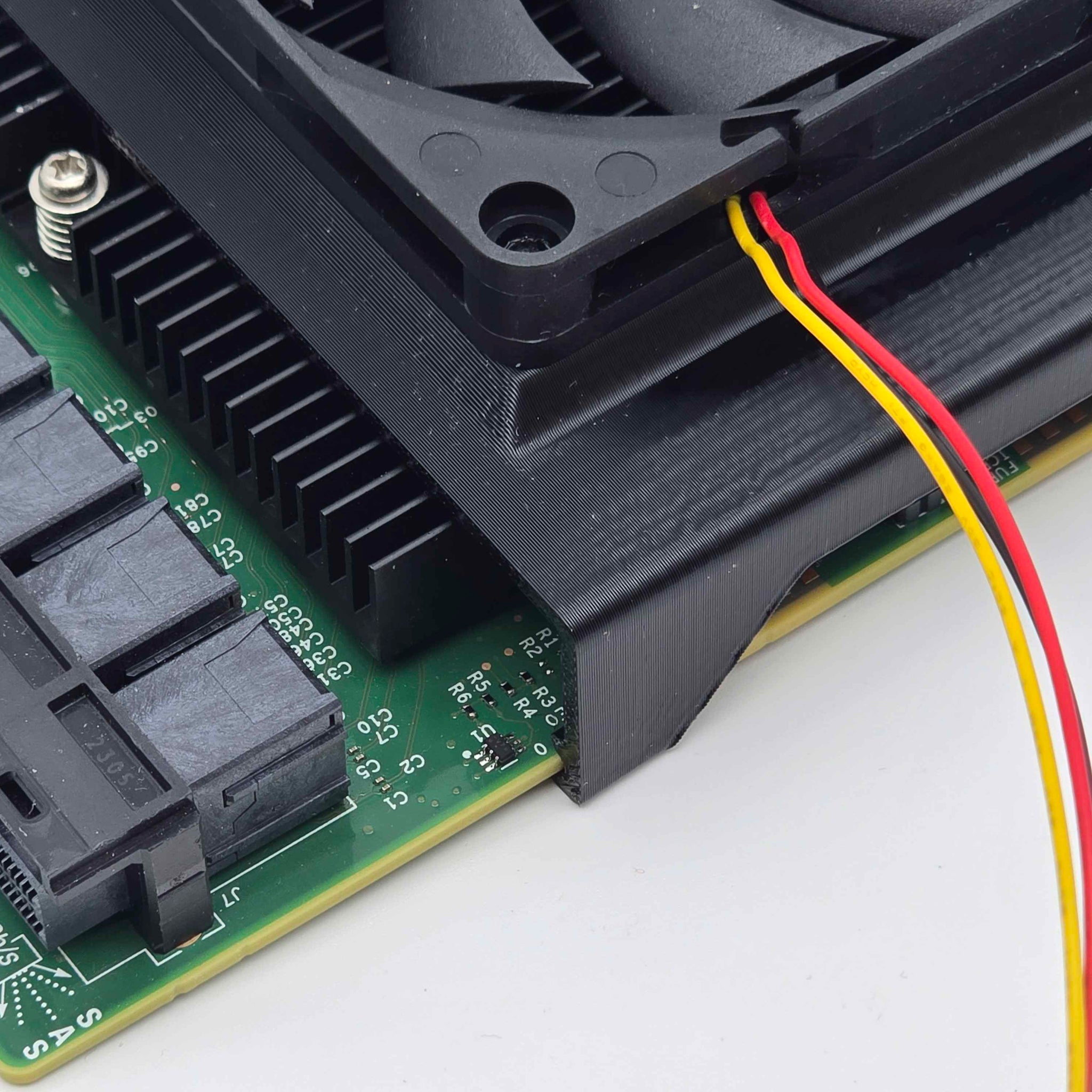 LSI 9300-16i SAS HBA 80mm Cooling Fan Included + Shroud Cooler
