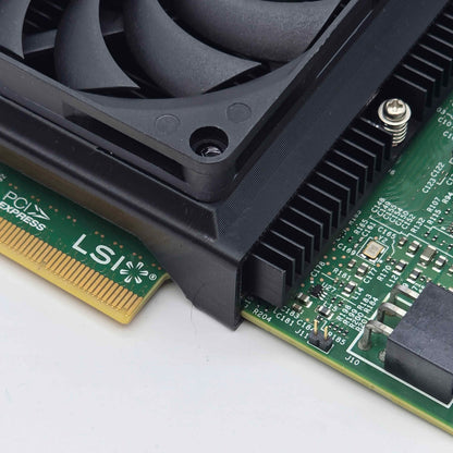 LSI 9300-16i SAS HBA 80mm Cooling Fan Included + Shroud Cooler