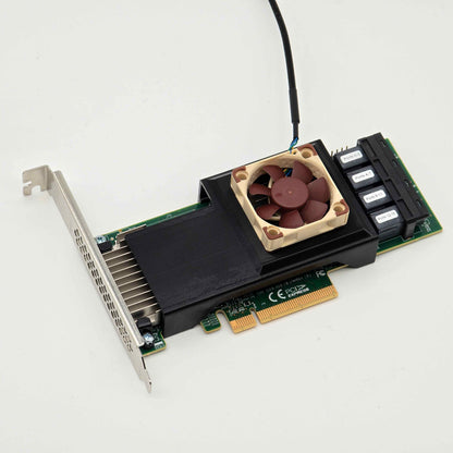 Broadcom LSI 9305 16i 24i SAS HBA Noctua 40mm Fan Mount Cooling Shroud Cooler