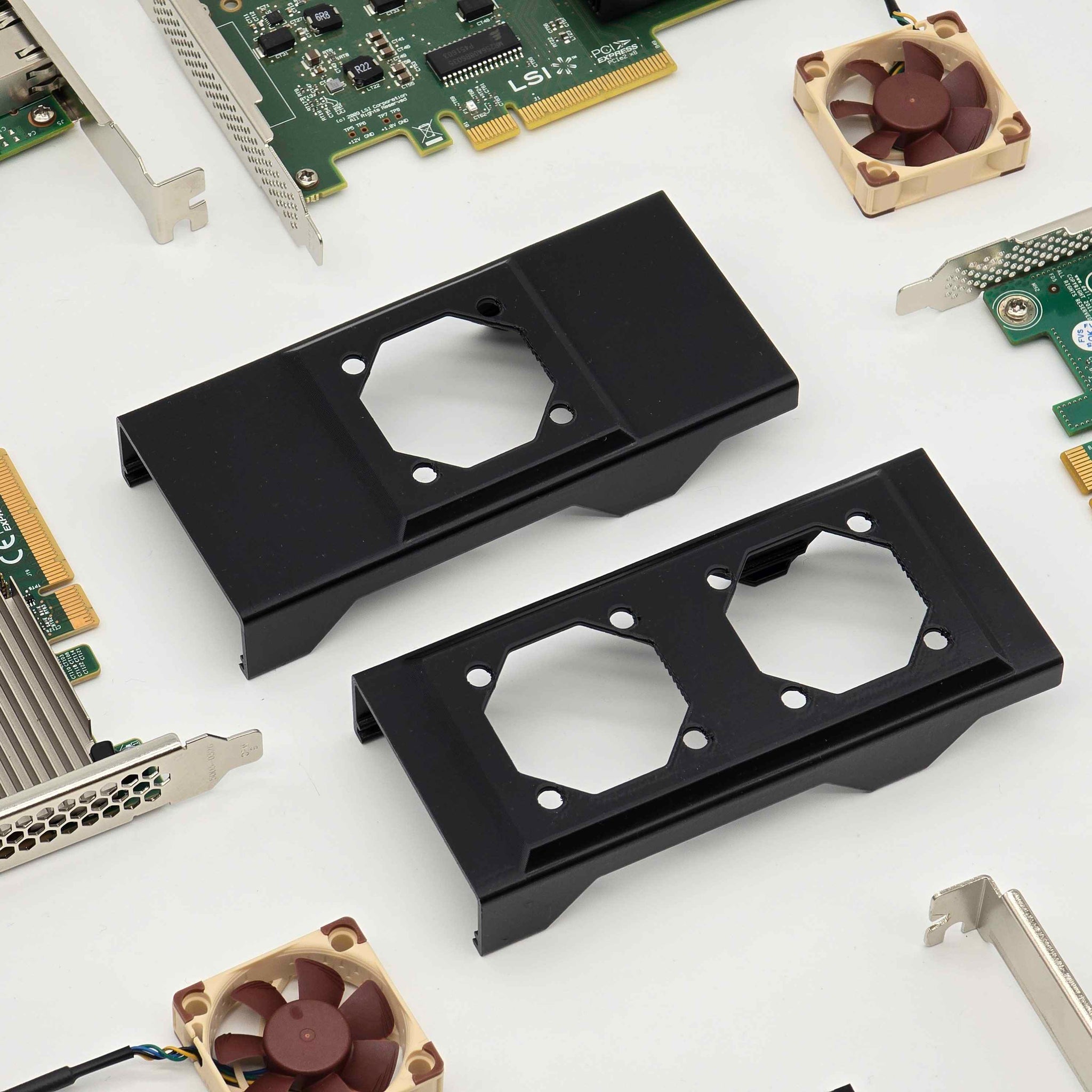 Universal Half Height PCIE Card Noctua 40mm Fan Mount Cooling Shroud Cooler