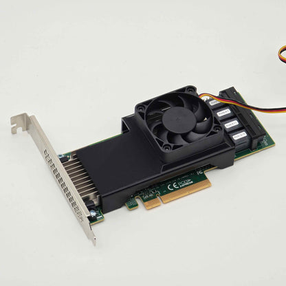 Broadcom LSI 9305 16i 24i SAS HBA 50mm Cooling Fan Included + Shroud Cooler