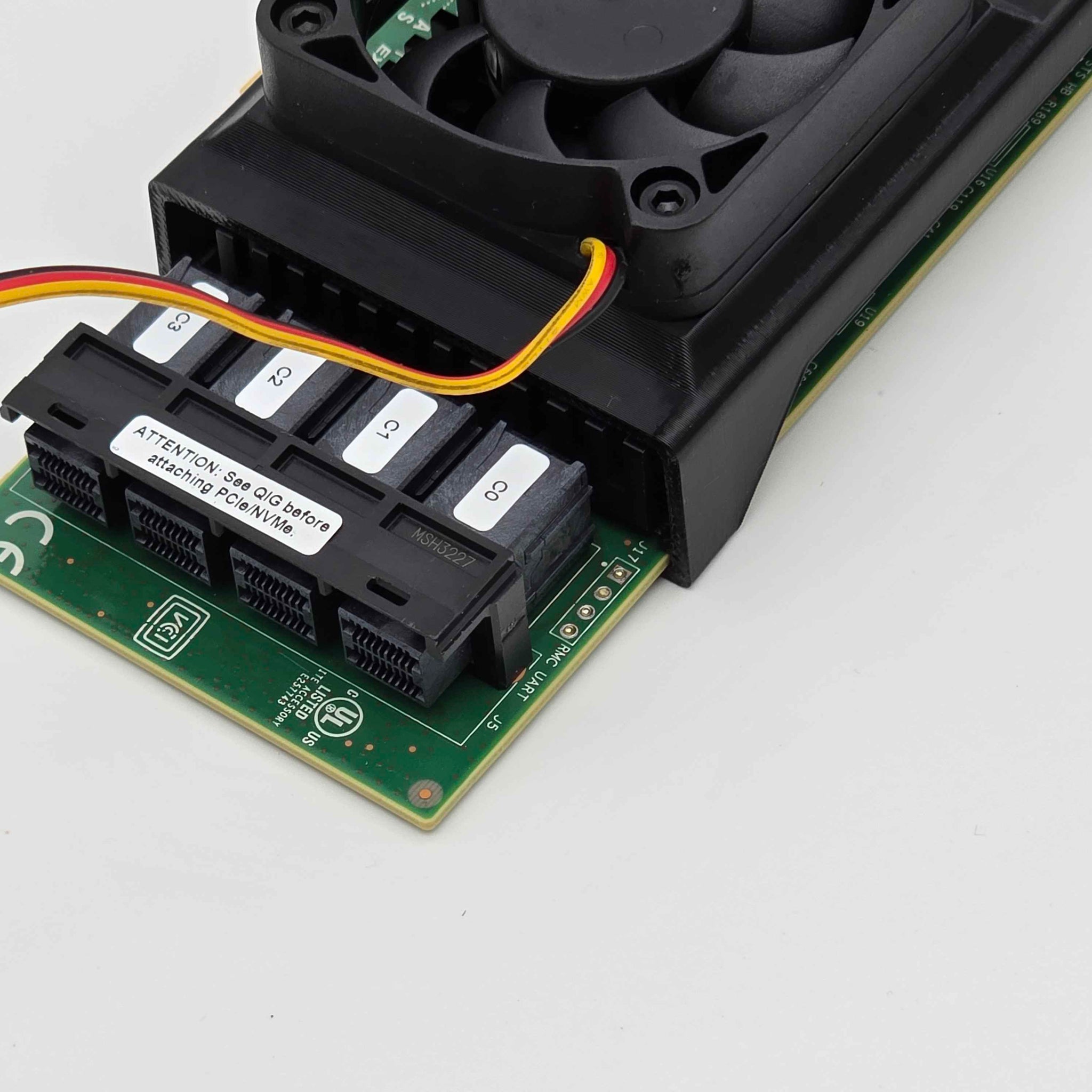 Broadcom LSI 9400-16i HBA 50mm Cooling Fan Included + Shroud Cooler