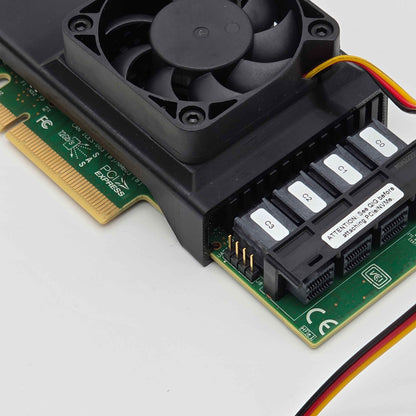 Broadcom LSI 9400-16i HBA 50mm Cooling Fan Included + Shroud Cooler