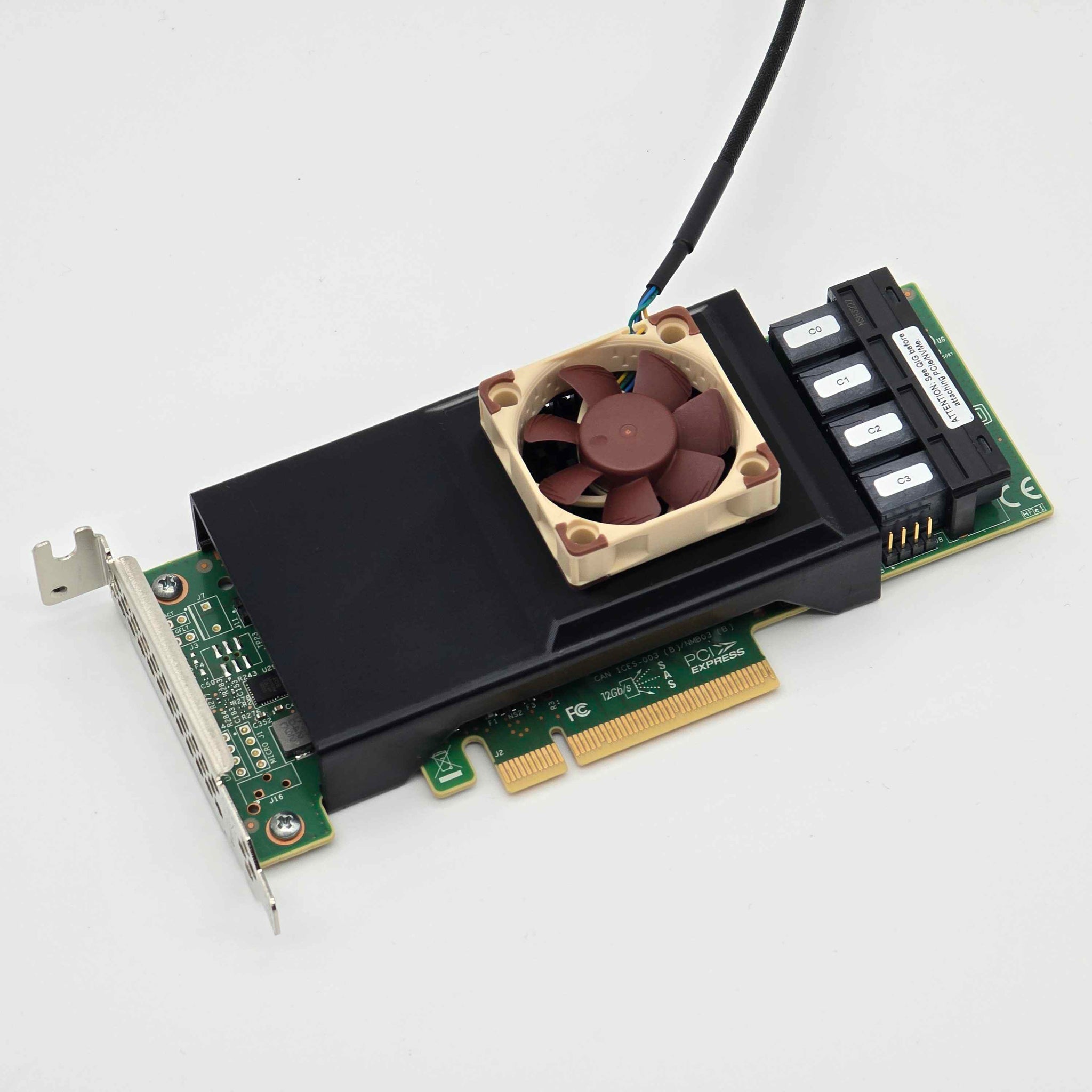 Broadcom LSI 9400-16i SAS HBA Noctua 40mm Fan Mount Cooling Shroud Cooler