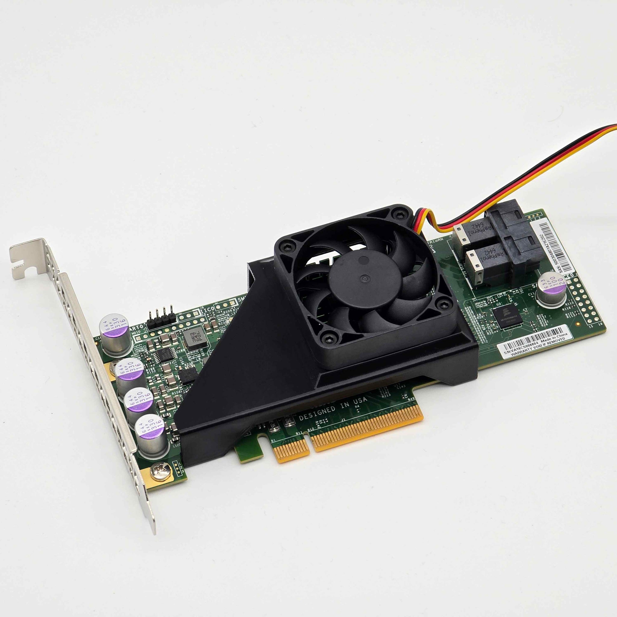 Supermicro AOC-S3008L-L8E (9300-8i) 50mm Cooling Fan Included + Shroud Cooler