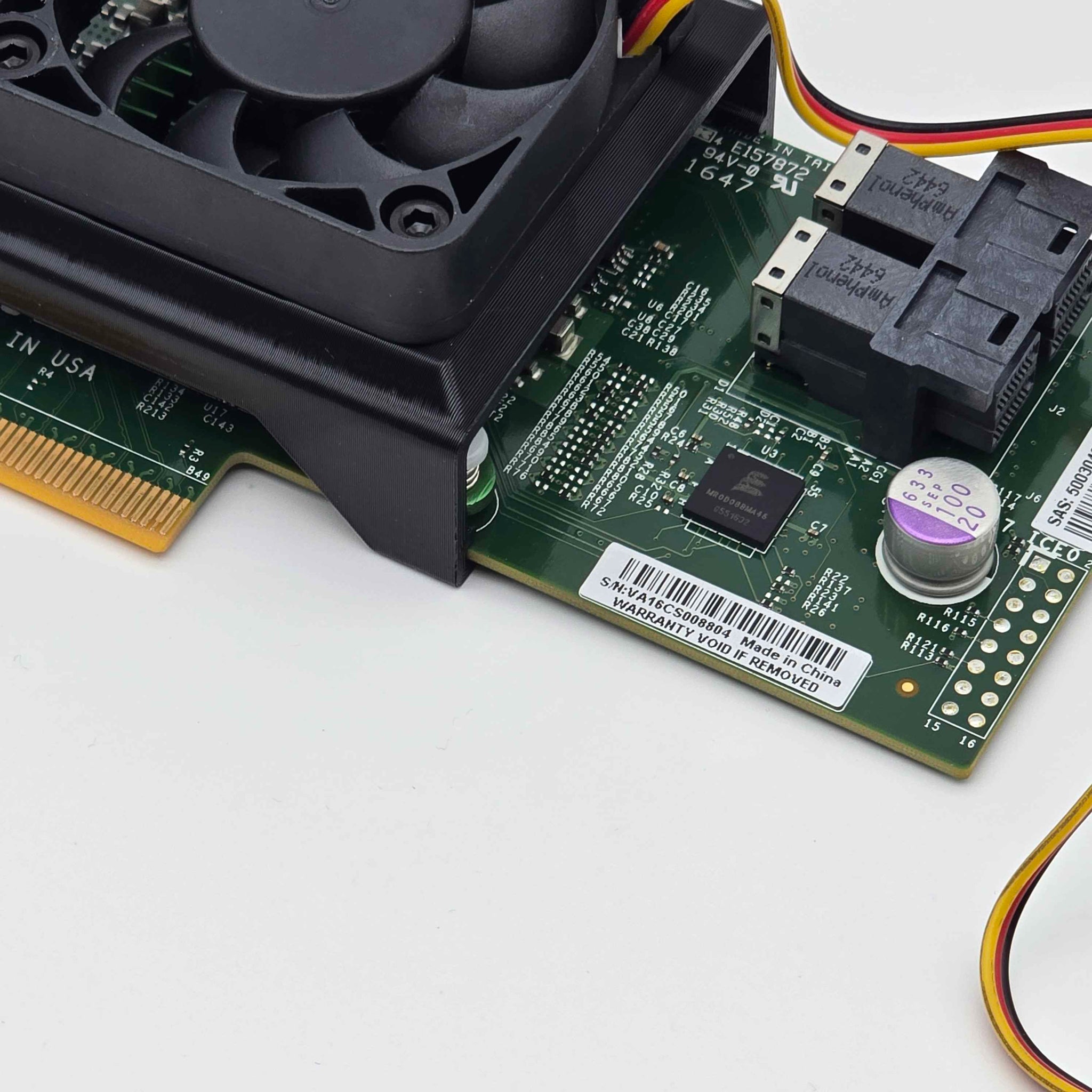 Supermicro AOC-S3008L-L8E (9300-8i) 50mm Cooling Fan Included + Shroud Cooler
