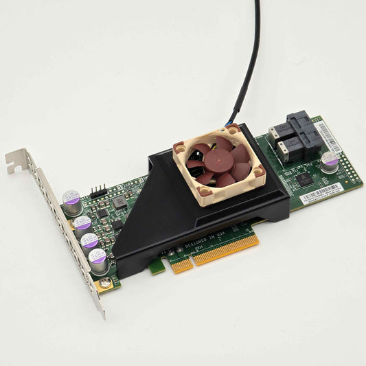 Supermicro AOC-S3008L-L8E (9300-8i) Noctua 40mm Fan Mount Cooling Shroud Cooler