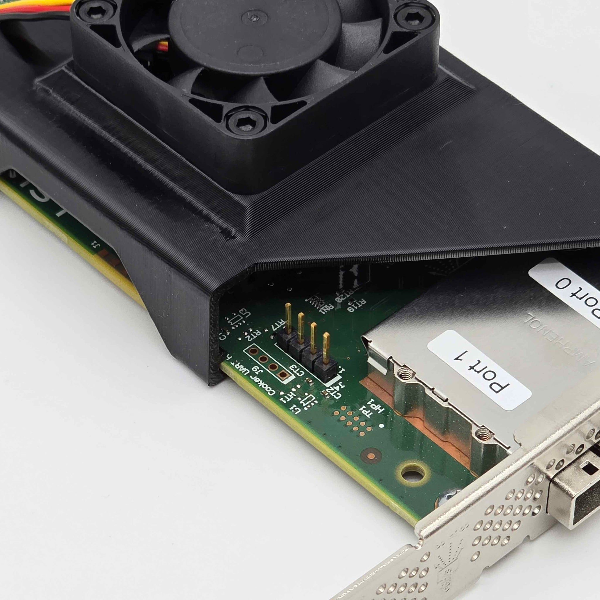 LSI 9207-8e SAS HBA 40mm Cooling Fan Included + Shroud Cooler