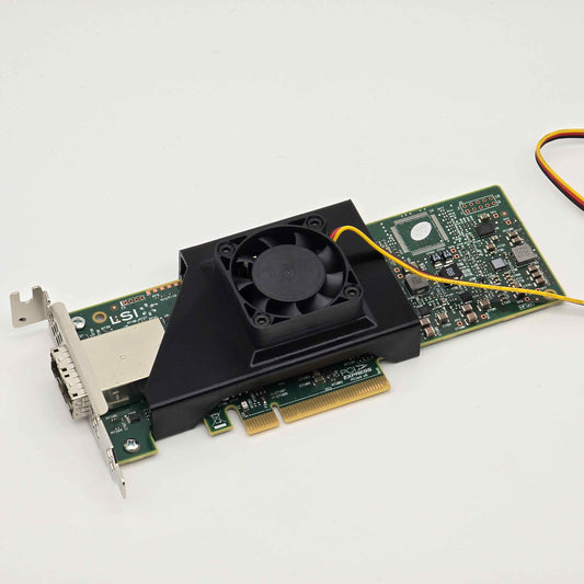 LSI 9300-8e SAS HBA 40mm Cooling Fan Included + Shroud Cooler