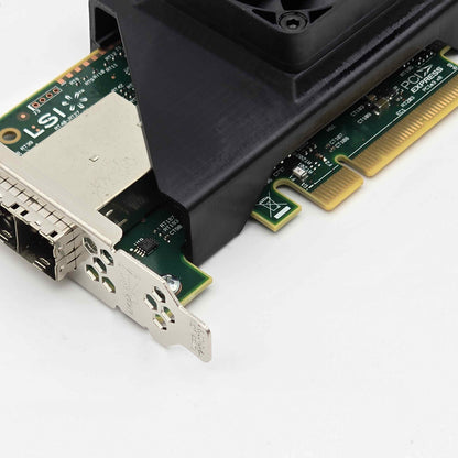 LSI 9300-8e SAS HBA 40mm Cooling Fan Included + Shroud Cooler