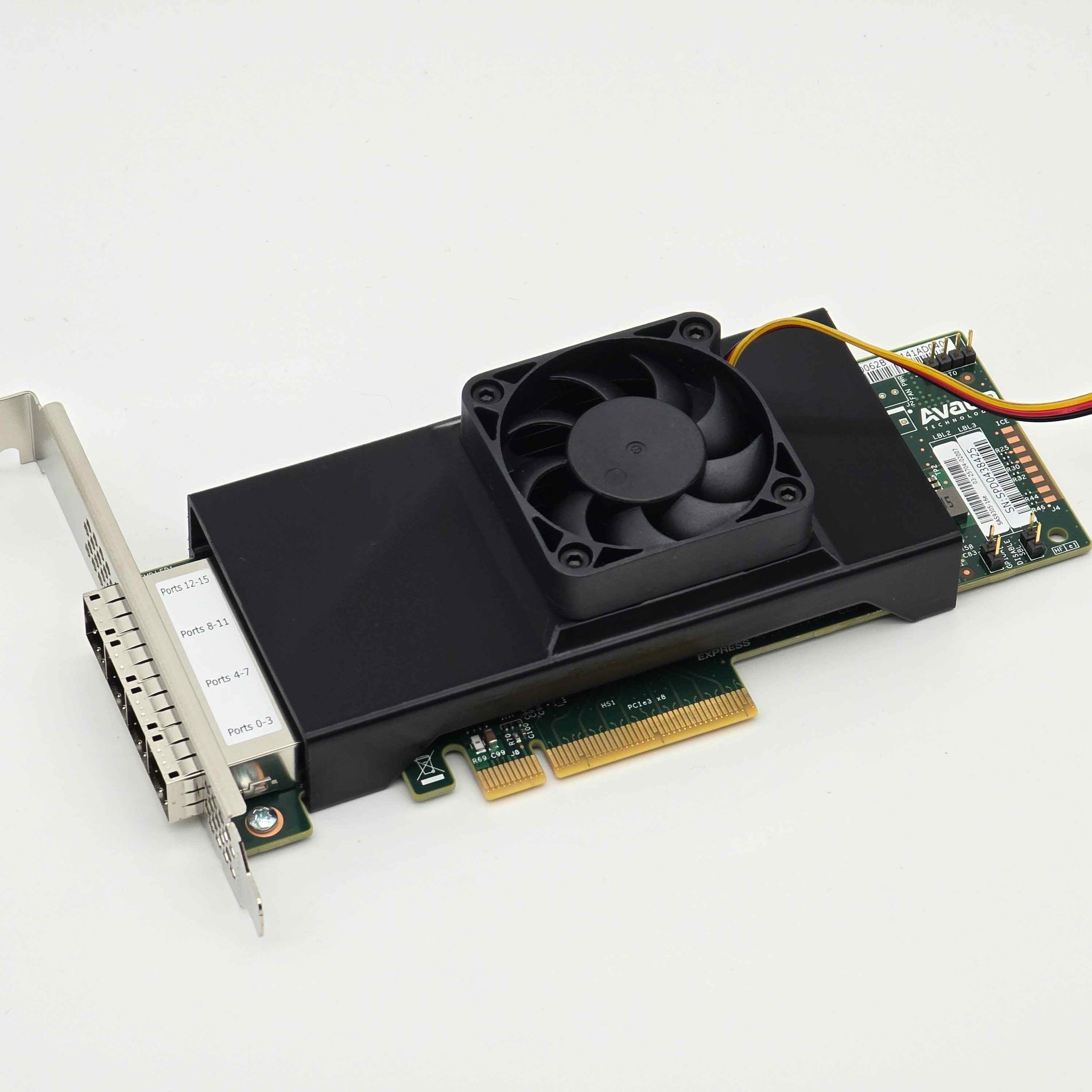 Broadcom LSI 9305-16e SAS HBA 50mm Cooling Fan Included + Shroud Cooler