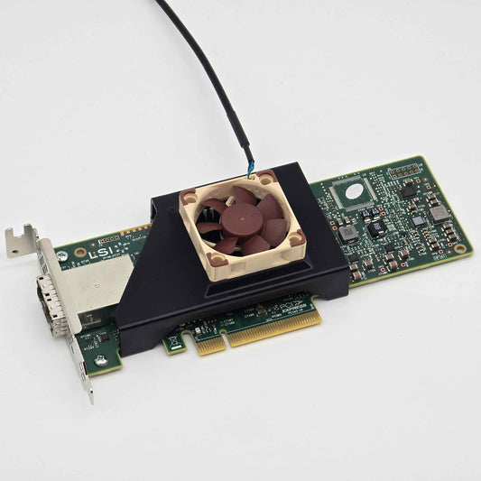LSI 9300-8e SAS HBA Noctua 40mm Fan Mount Cooling Shroud Cooler