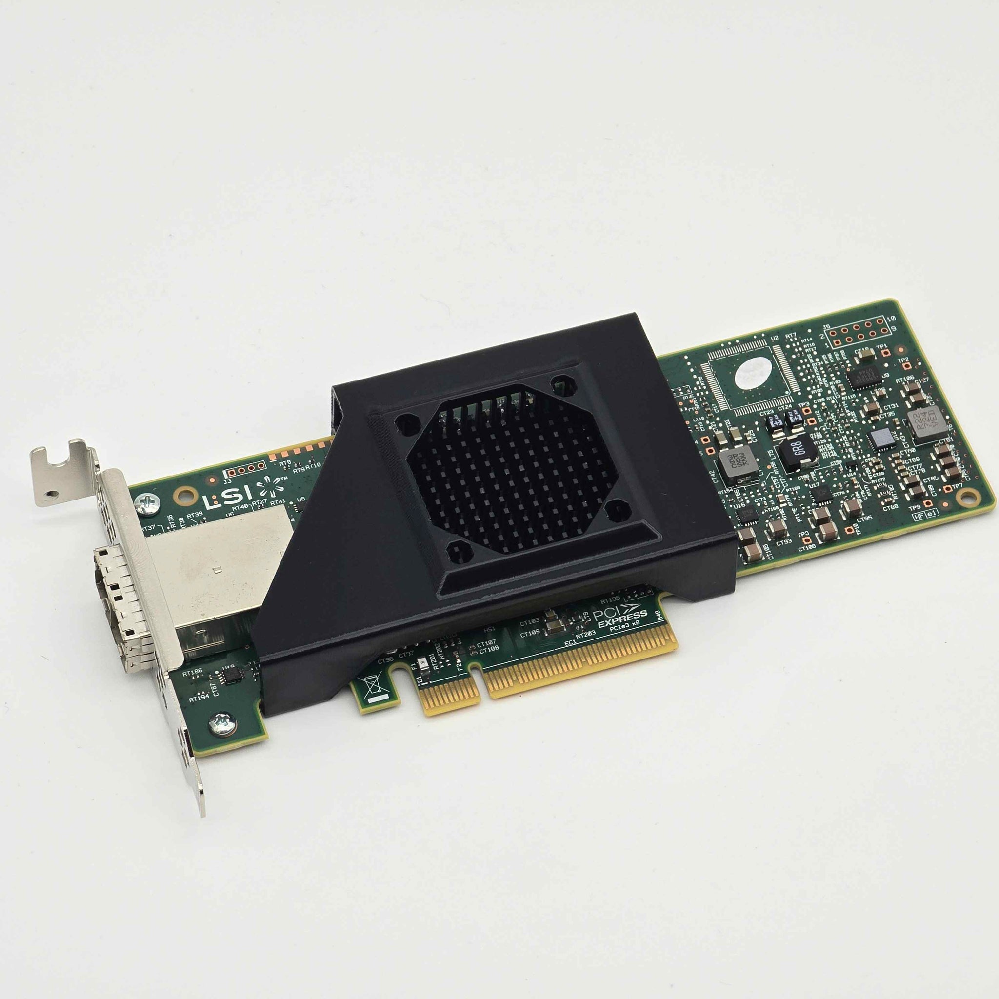 LSI 9300-8e SAS HBA Noctua 40mm Fan Mount Cooling Shroud Cooler