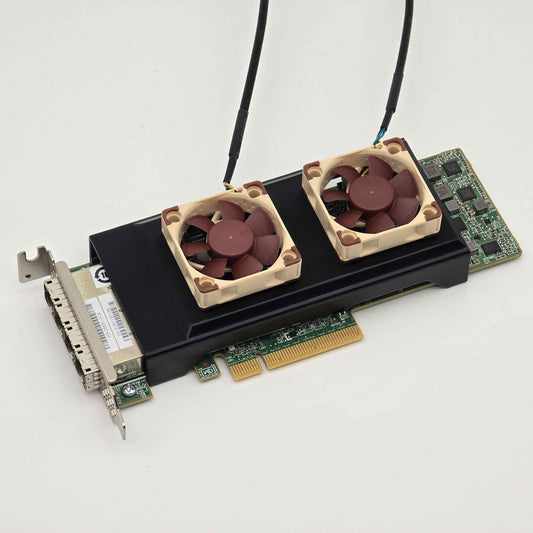 LSI 9206-16e 1V1W2 00MH942 SAS HBA Noctua 40mm Fan Mount Cooling Shroud Cooler