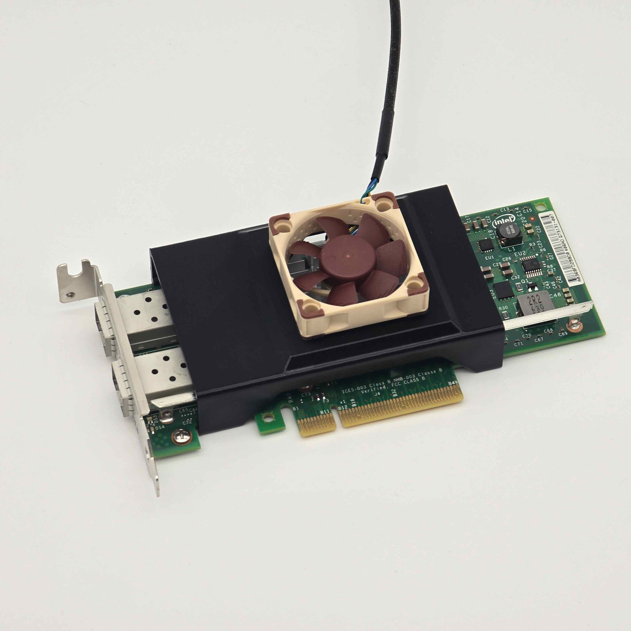 Intel X540-T2 IBM 49Y7972 NIC Noctua 40mm Fan Mount Cooling Shroud Cooler