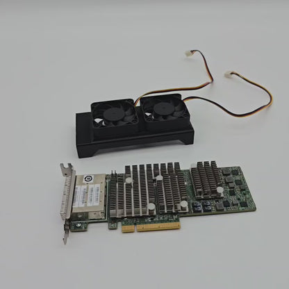 LSI 9206-16e 1V1W2 00MH942 SAS HBA 2x 50mm Cooling Fan Included + Shroud Cooler