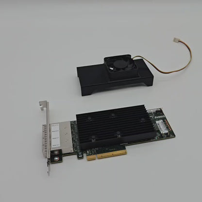 Broadcom LSI 9305-16e SAS HBA 50mm Cooling Fan Included + Shroud Cooler