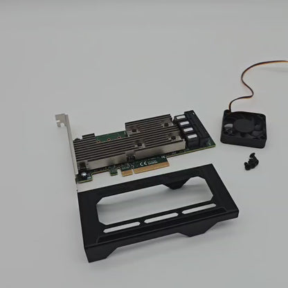 Adjustable Half Height PCIE Card 50mm Cooling Fan Included + Shroud Cooler