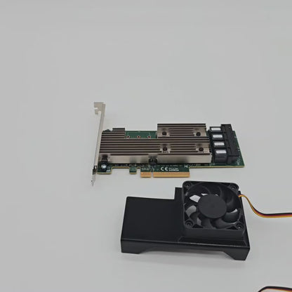 Broadcom LSI 9305 16i 24i SAS HBA 50mm Cooling Fan Included + Shroud Cooler
