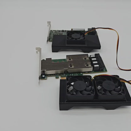 Universal Half Height PCIE Card 50mm Cooling Fan(s) Included + Shroud Cooler
